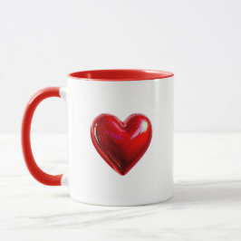 L'amour défini par un coeur rouge. mugg