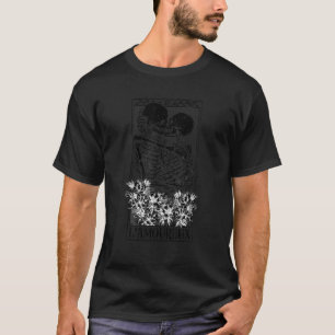 L'amoureux Tarot Card Skeleton Kissing Aesthetic M T Shirt