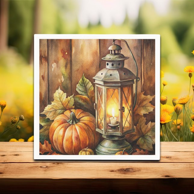 Lamp och Pumpkins Fall Pappersservett (Skapare uppladdad)