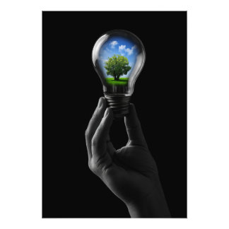Lamp with a tree for a sustainable future fototryck