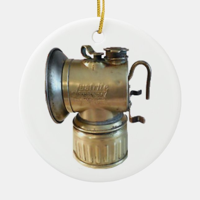 Lampa för kolgruvarbetareCarbide Julgransprydnad Keramik (Framsidan)