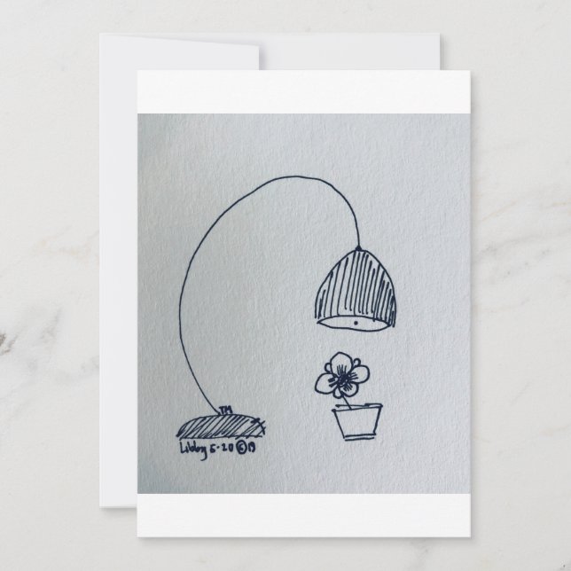 Lampa och en söt liten blomma kort (Framsida)