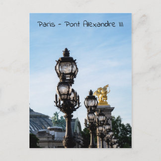 Lampa på Pont Alexandre III - Paris, Frankrike Vykort