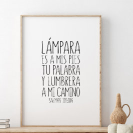 Lámpara es a mis paj tu palabra, Salmos 119:105 Poster