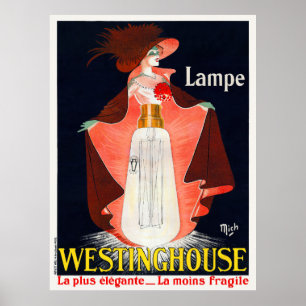 Lampe Westinghouse Frankrike Vintage affisch 1912