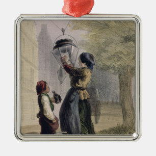 Lamplighteren, från 'Les Femmes de Paris Julgransprydnad Metall
