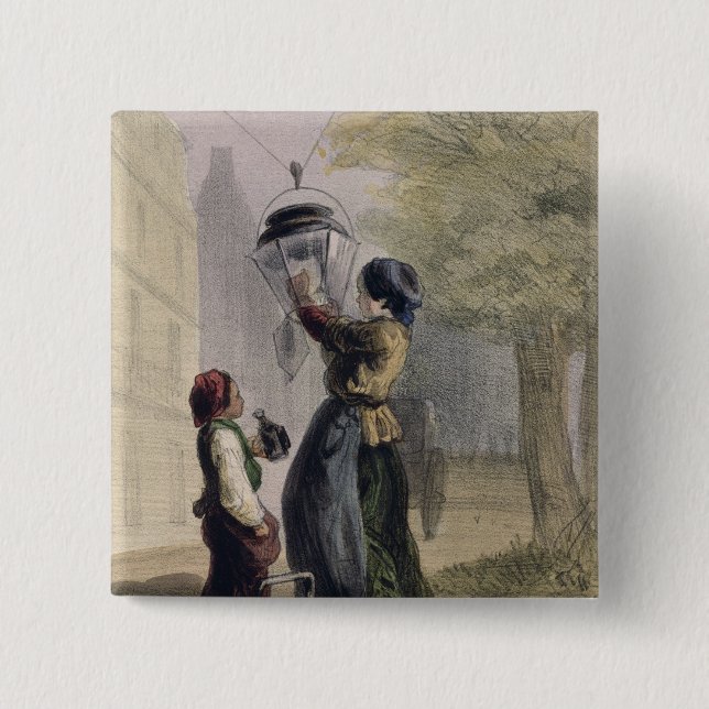 Lamplighteren, från 'Les Femmes de Paris Knapp (Framsida)