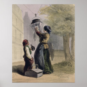 Lamplighteren, från 'Les Femmes de Paris Poster