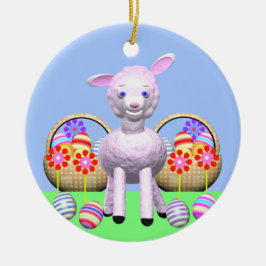 Lampor, blommor och Basket med Påsk Julgransprydnad Keramik