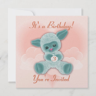 Lampor och moln Barns födelsedag Inbjudningar