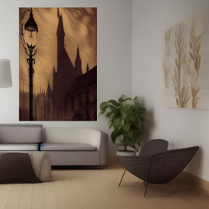 Lamposten i staden   AI Art Poster