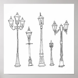 Lamppost-illustration Poster