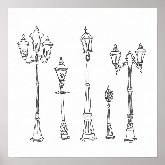 Lamppost-illustration Poster (Framsidan)