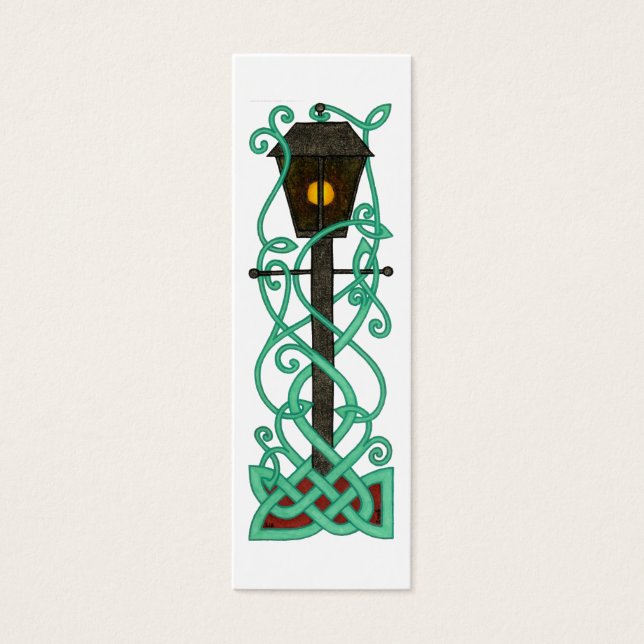 Lamppost mini-bokmärken litet visitkort (Framsidan)