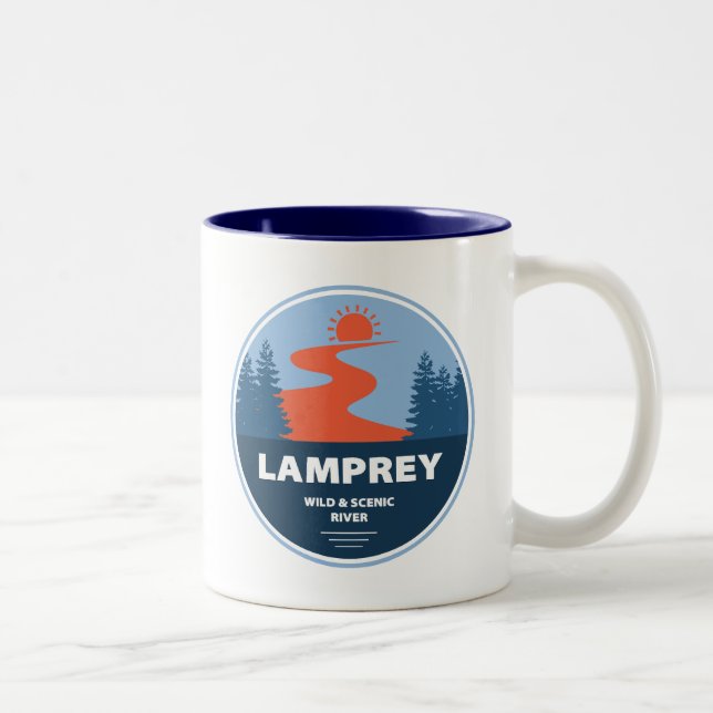 Lamprey-Vilden och floden New Hampshire Två-Tonad Mugg (Höger)