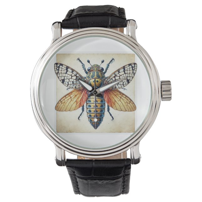 Lamprodila beetle 230824IREF243 - Watercolor Armbandsur (Framsida)