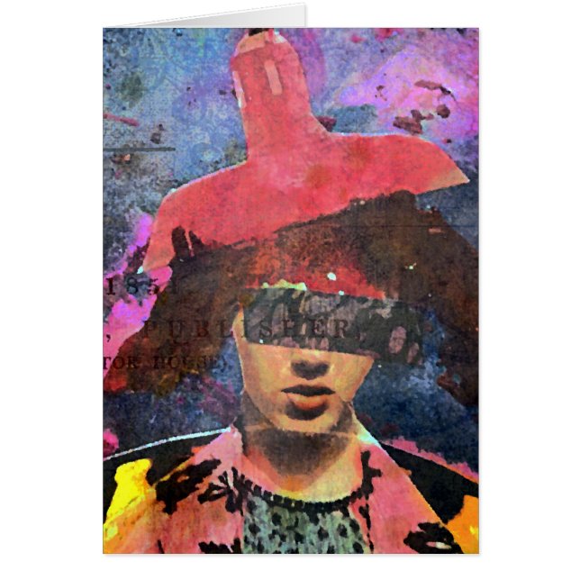 Lampshade Hat Dam Hälsningskort (Framsidan)