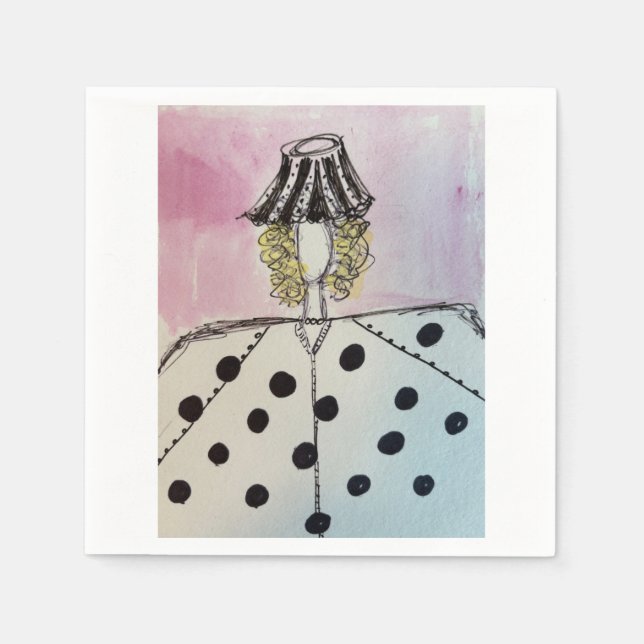 Lampshade Lady Cocktail servietter Pappersservett (Framsidan)