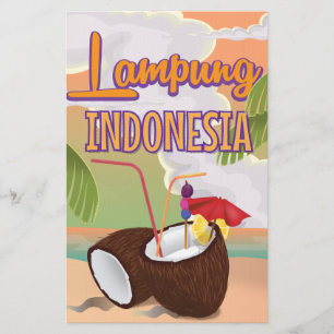 Lampung Indonesia vintage helgdag poster. Brevpapper