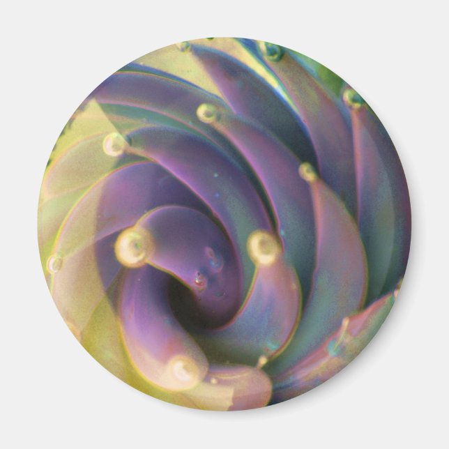 Lampwork Boro Glass Sea Pastel Lotus Bubble Magnet (Framsidan)