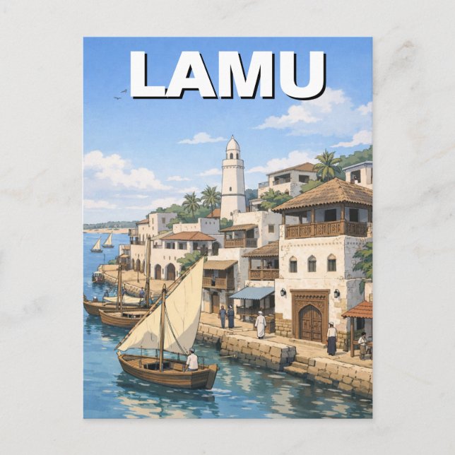 Lamu Kenya Vykort (Framsida)