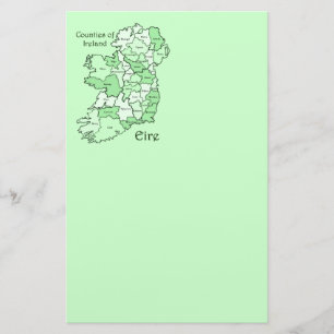 Län av den Irland kartan Brevpapper