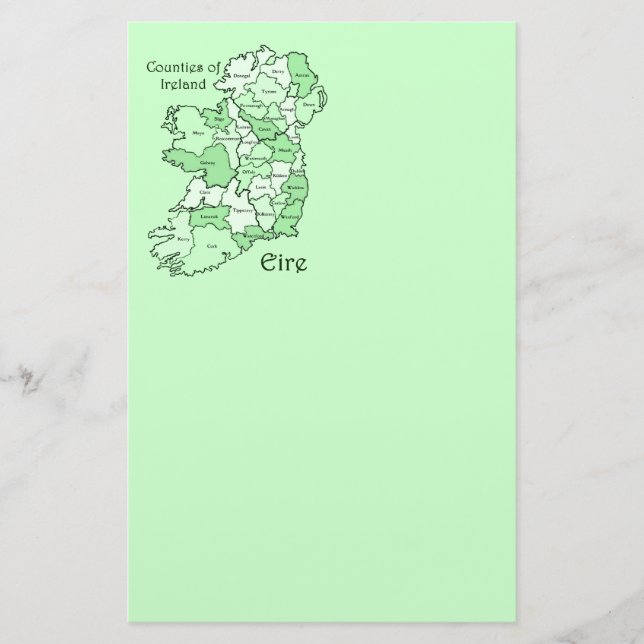 Län av den Irland kartan Brevpapper (Framsida)