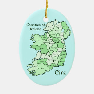Län av den Irland kartan Julgransprydnad Keramik