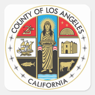 Län av Los Angeles Fyrkantigt Klistermärke