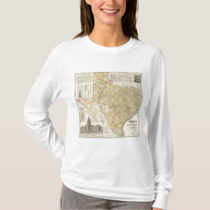 Län för stort fjäll och järnvägkarta av Texas Tee Shirt