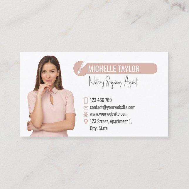 Lån i Agent för Modern Infoga fotonotär signering Visitkort (Framsida)