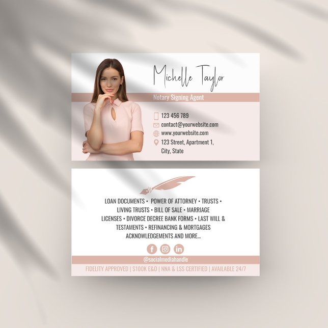 Lån i Agent för Modern Infoga fotonotär signering Visitkort (Skapare uppladdad)