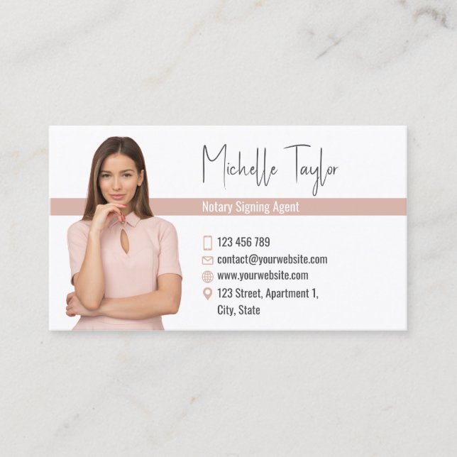 Lån i Agent för Modern Infoga fotonotär signering Visitkort (Framsida)