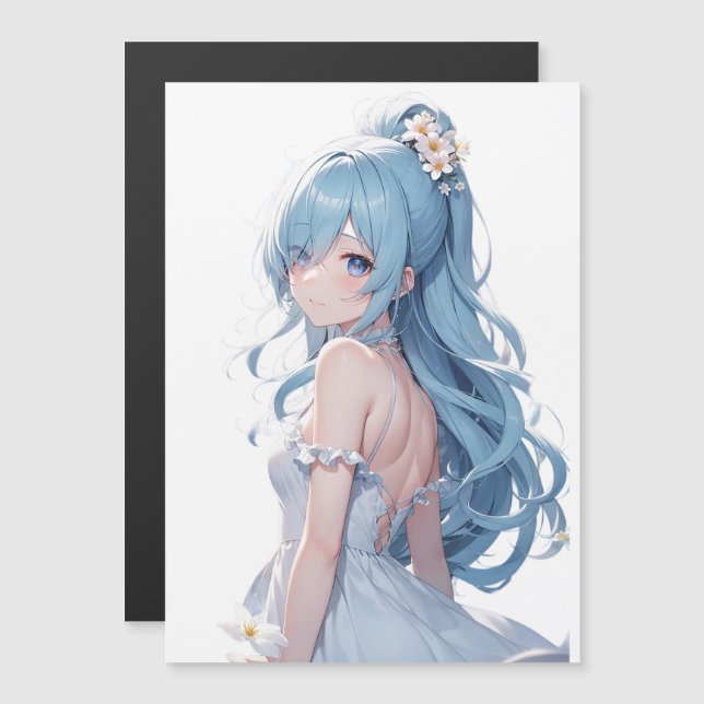 Lan Se Mengjing Magnetisk Inbjudningskort (Fram/baksida)