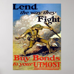 Låna dem slåss långt ~-vintagevärldskrig 1. poster