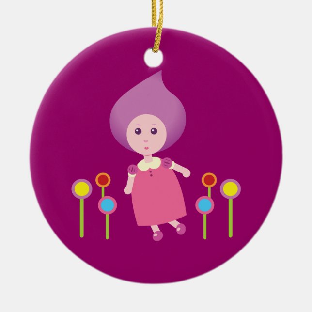 Lana Lea Springa genom blommorna Julgransprydnad Keramik (Framsidan)
