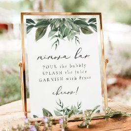 LANA Modern Boho Greenery Mimosa Pub Sign Poster