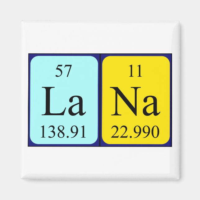 Lana Periodisk magnet bord namn (Framsidan)