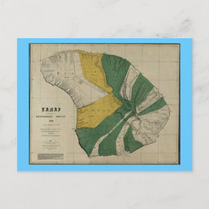 Lanai, 1878, Vintage Hawaii Karta Vykort