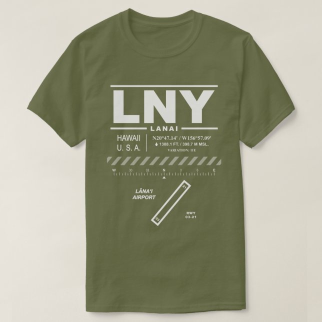 Lanai Airport LNY T-Shirt (Design framsida)