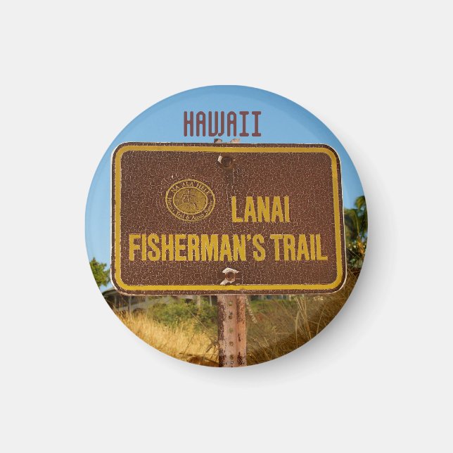 Lanai Hawaii Beach Trail Sign Magnet (Framsidan)