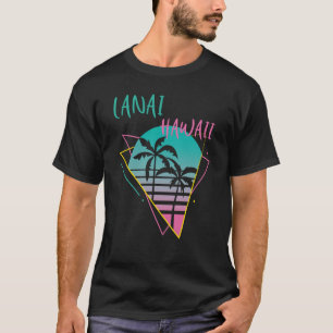 Lanai Hawaii Handflatan träd Retro Ocean Surfing T Shirt
