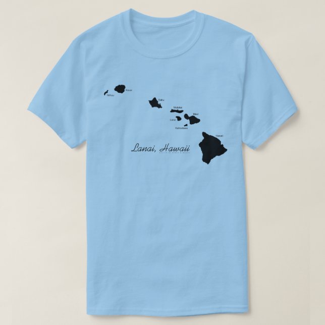 Lanai Hawaii Med Hawaiiöarna T Shirt (Design framsida)