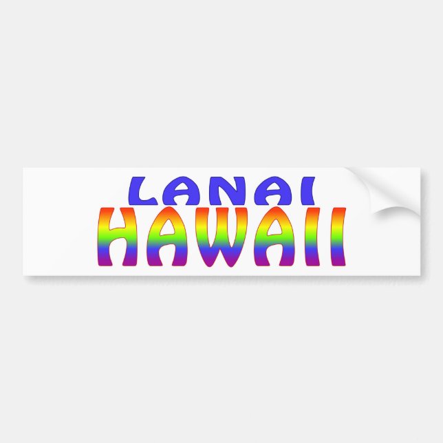 Lanai Hawaii regnbågeord Bildekal (Framsidan)