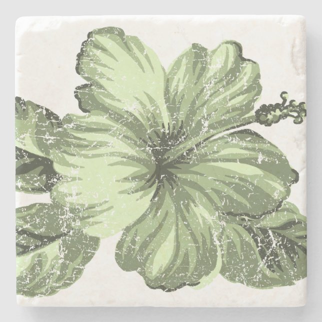 Lanai Hawaiian Hibiskus Tiki Bar Coasters Stenunderlägg (Framsidan)