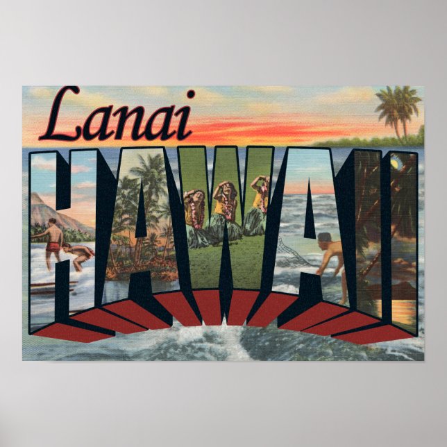 Lanai, HawaiiLarge Brev ScenesLanai, HI Poster (Framsidan)