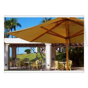 Lanai Sunny Umbrella, Manele Bay, Hawaii Hälsningskort