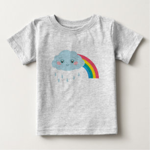 Lånande Rainy Cloud och Rainbow Cute Kids T Shirt