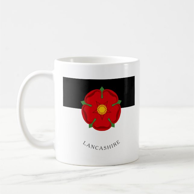 Lancashire Flagga Mugg - Ro, kol och bomull (Vänster)