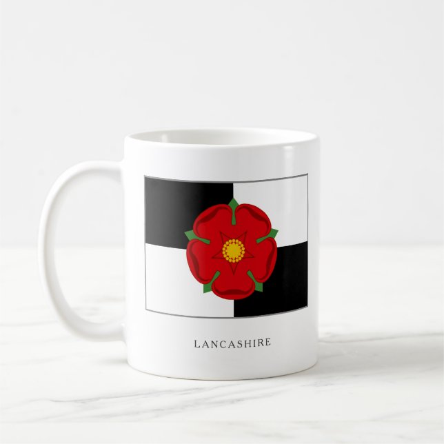 Lancashire Flagga Mugg - Ro på kvartsparter (Vänster)